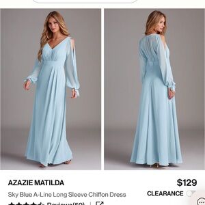 Brand new sky blue azazie dress
